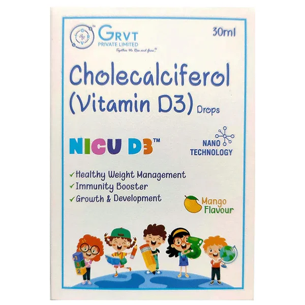 Nicu D3 Mango Flavour Paediatric Drops 30 ml