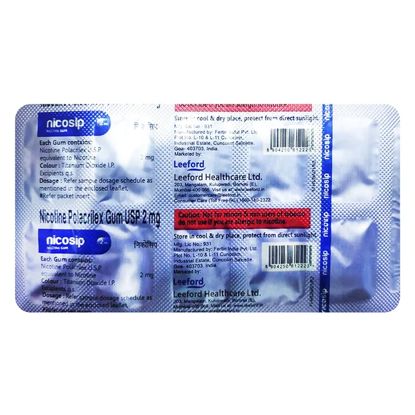 Nicosip 2 mg Gum 10's