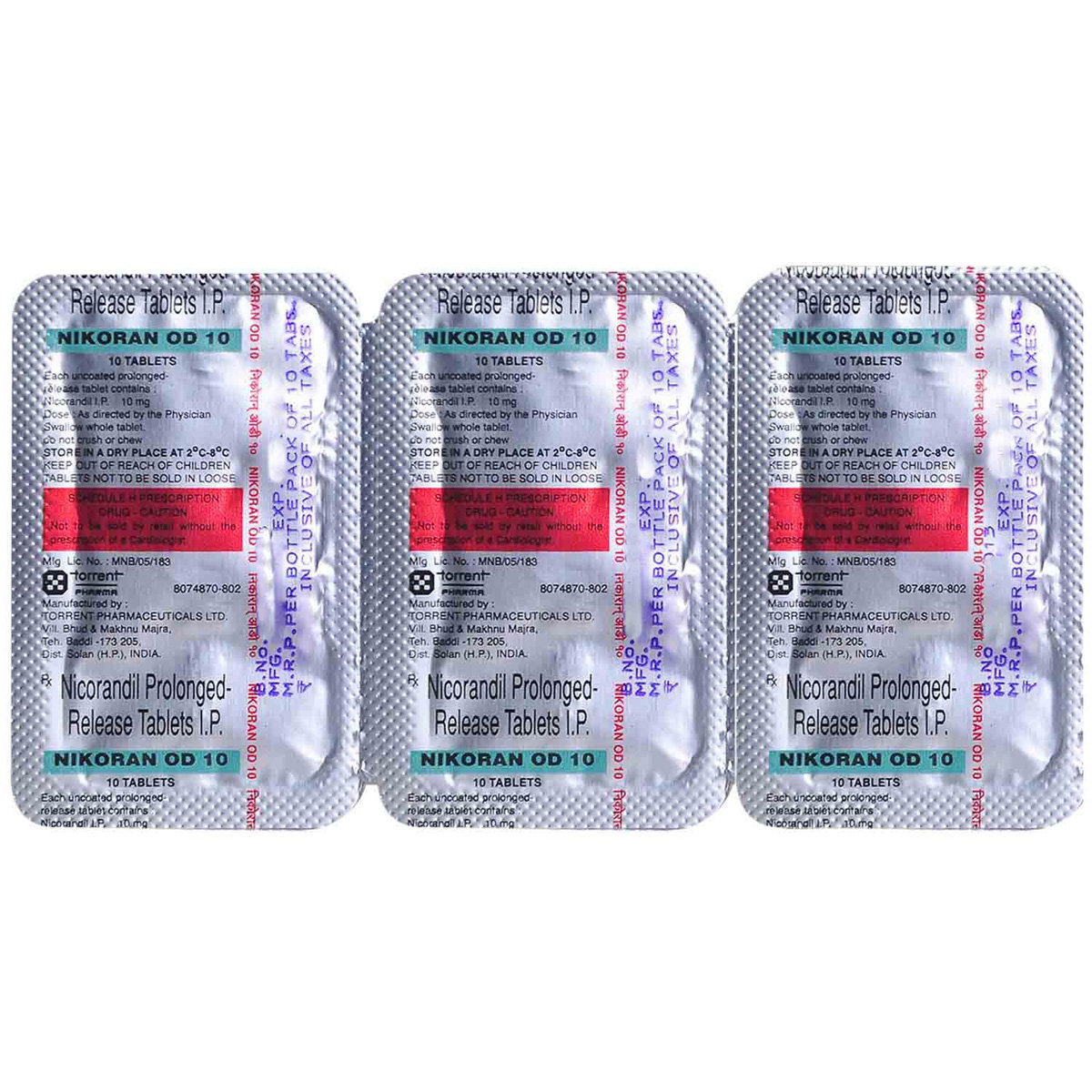 Nikoran OD 10 Tablet 10's, Pack of 1 TABLET Nikoran OD 10 Tablet 10's, Pack of 1 TABLET