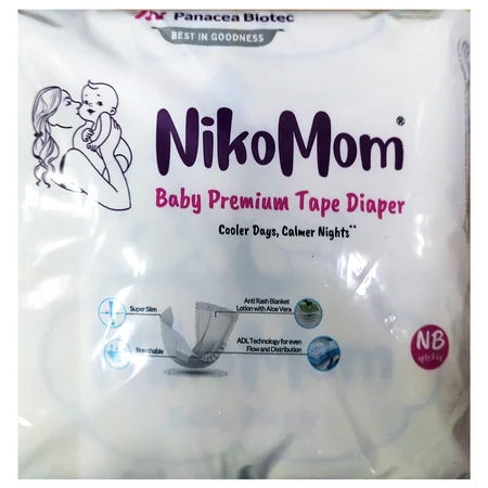 Nikomom Baby Premium Tape Diapers New Born, 7 Count