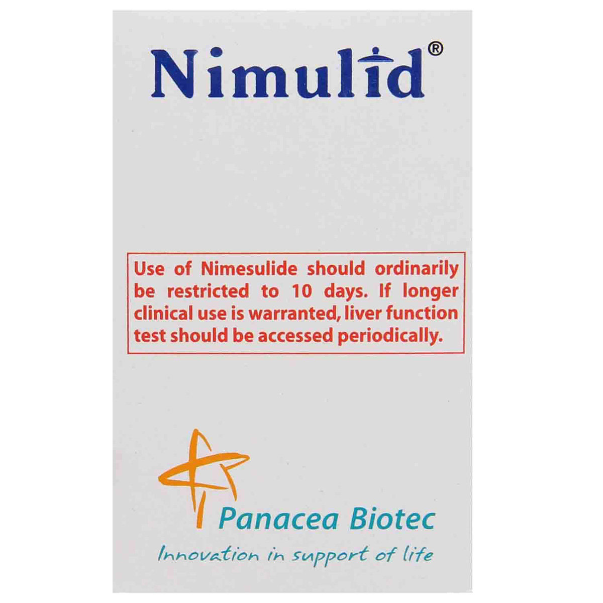 Nimulid Tablet 15's, Pack of 15 TABLETS Nimulid Tablet 15's, Pack of 15 TABLETS