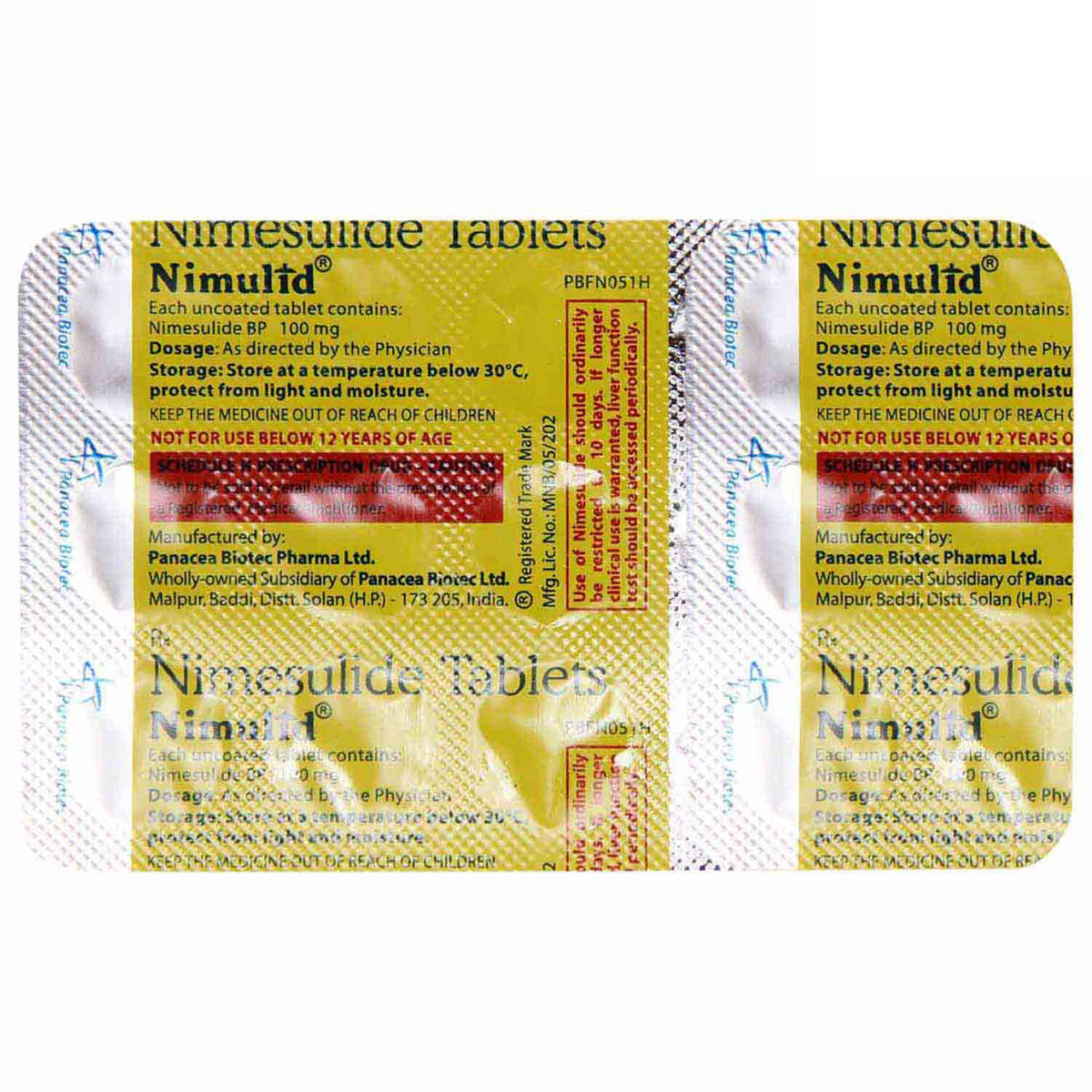 Nimulid Tablet 15's, Pack of 15 TABLETS Nimulid Tablet 15's, Pack of 15 TABLETS