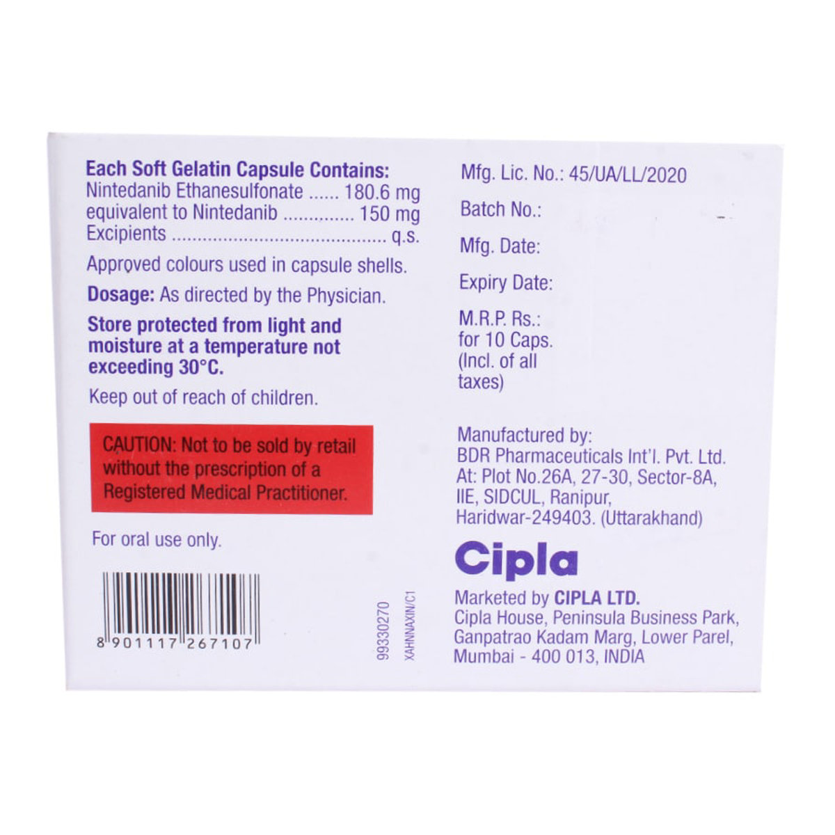 Nintib 150 Soft Gelatin Capsule 10's, Pack of 10 CAPSULES Nintib 150 Soft Gelatin Capsule 10's, Pack of 10 CAPSULES