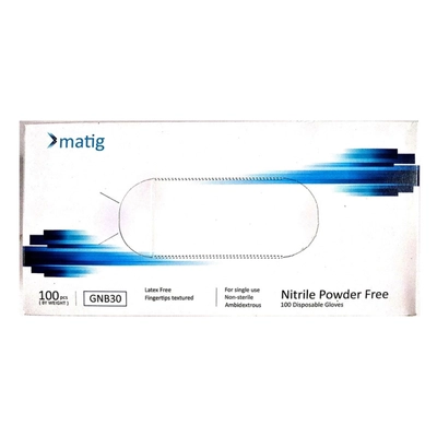 Nitrile Examination Gloves Matig-Medium 100'S (Mun Health), Pack of 100