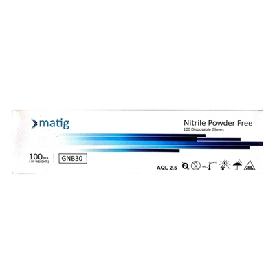 Nitrile Examination Gloves Matig-Medium 100'S (Mun Health), Pack of 100