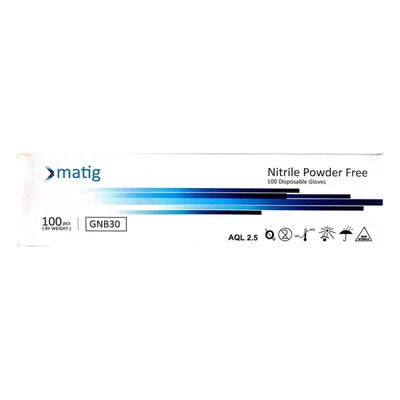 Nitrile Examination Gloves Matig-Large 100'S (Mun Health), Pack of 100