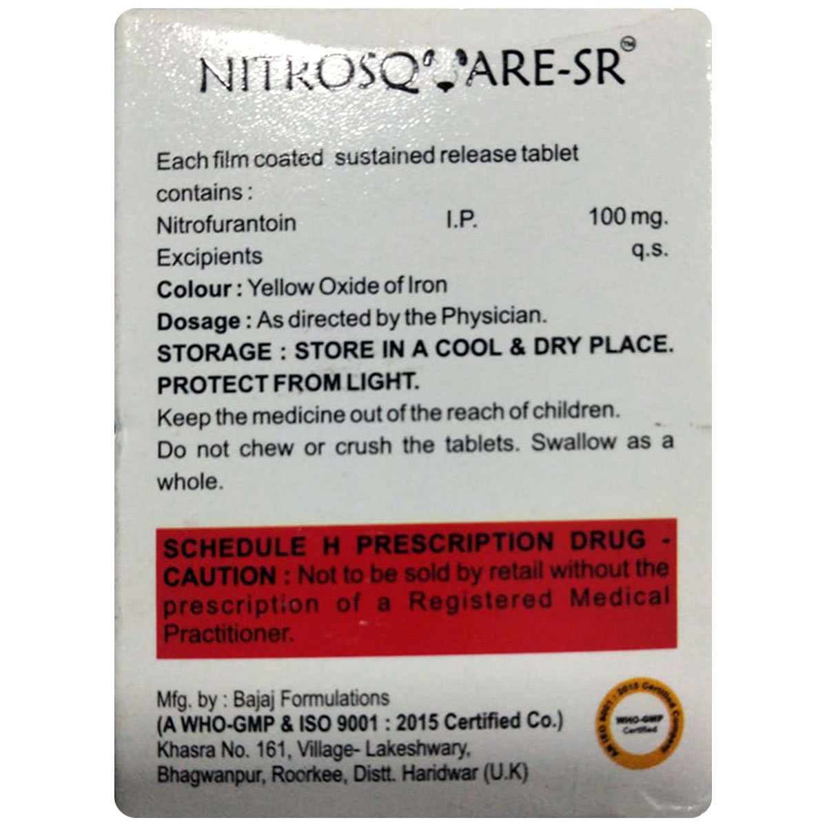 Nitrosquare-SR Tablet 10's, Pack of 10 TabletS Nitrosquare-SR Tablet 10's, Pack of 10 TabletS