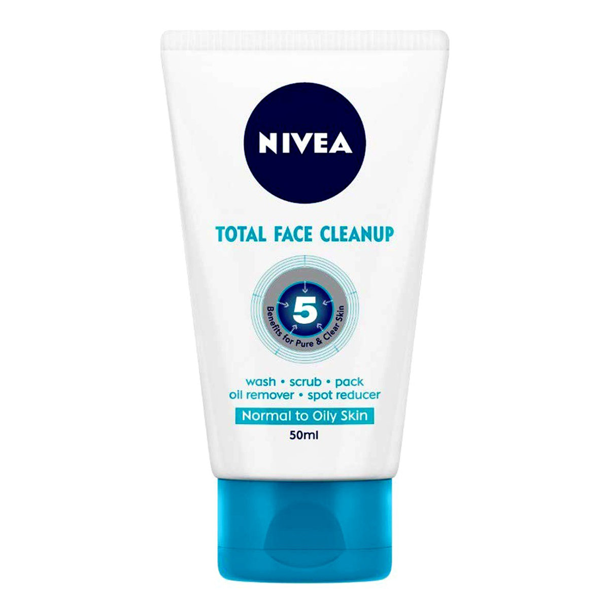 Nivea Total Face Cleanup Face Wash 50 ml | Enriched With Magnolia Extract | Removes Excess Oil | Reduce Dark Spot | For Normal To Oily Skin, Pack of 1 Nivea Total Face Cleanup Face Wash 50 ml | Enriched With Magnolia Extract | Removes Excess Oil | Reduce Dark Spot | For Normal To Oily Skin, Pack of 1