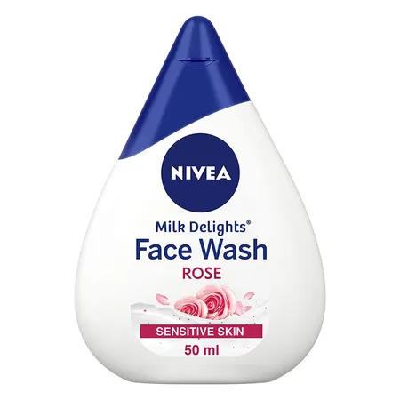 Nivea Milk Delights Rose Face Wash 50 ml | With Goodness Of Rose & Milk | For Sensitive Skin