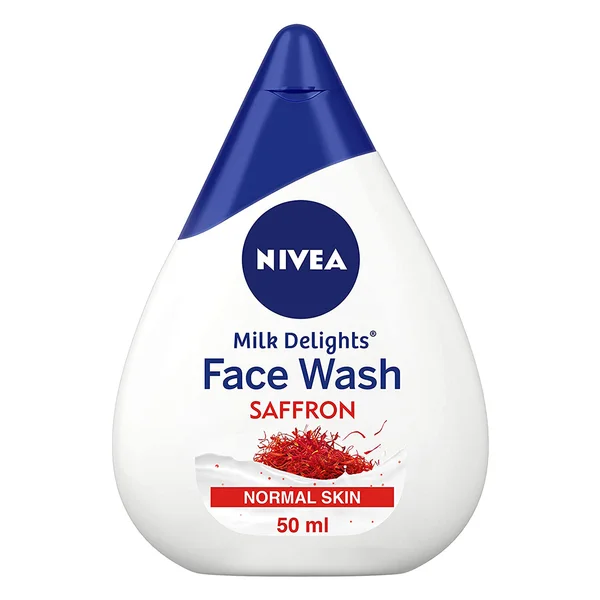 Nivea Milk Delights Saffron Face Wash 50 ml | Saffron &amp; Milk | For Normal Skin, Pack of 1