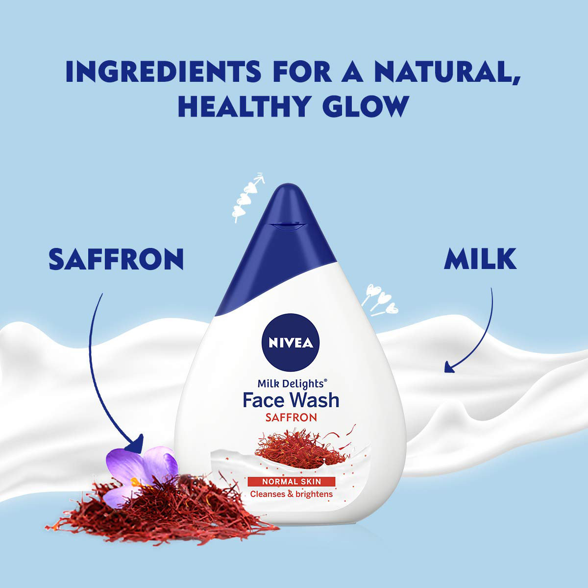 Nivea Milk Delights Saffron Face Wash 50 ml | Saffron & Milk | For Normal Skin, Pack of 1 Nivea Milk Delights Saffron Face Wash 50 ml | Saffron & Milk | For Normal Skin, Pack of 1