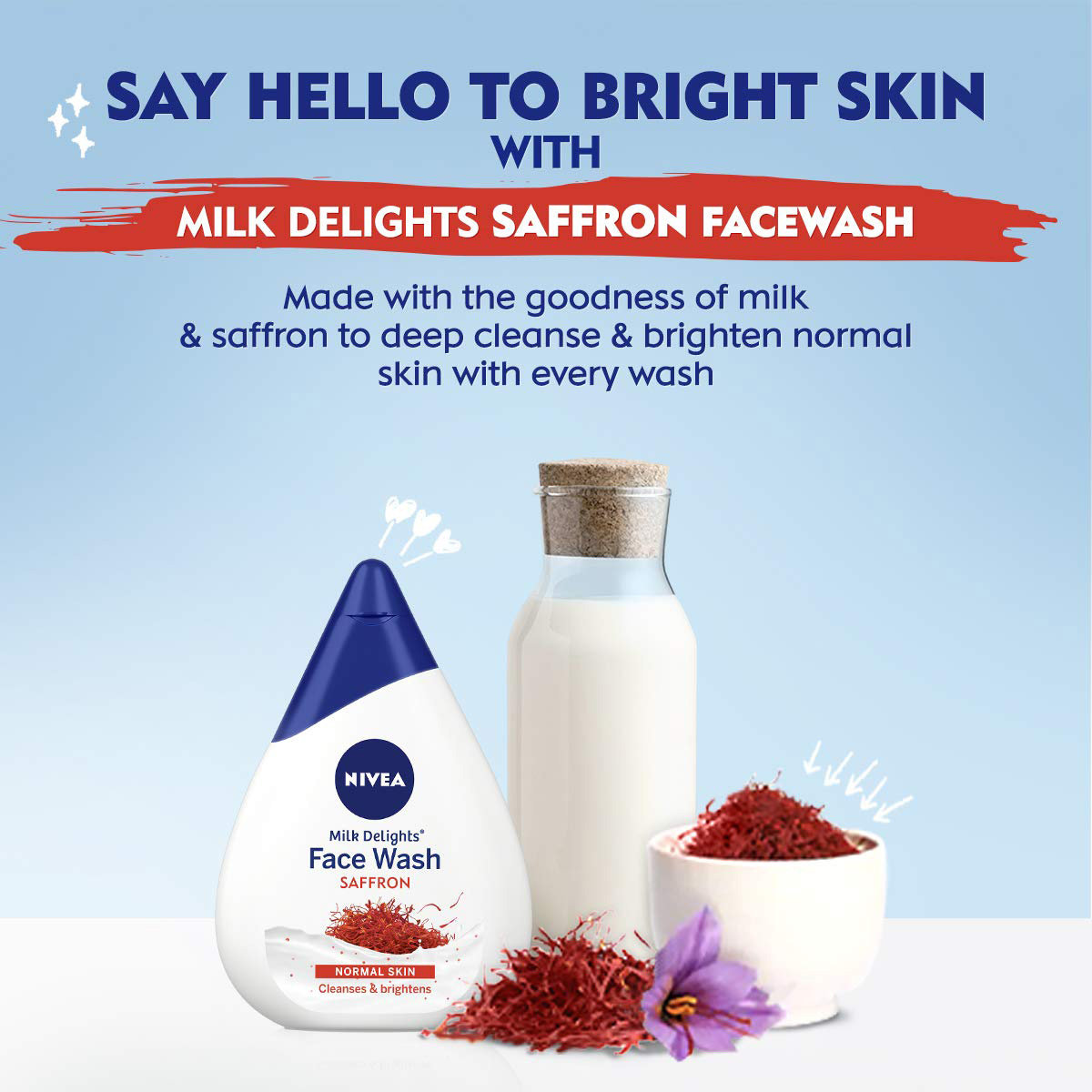 Nivea Milk Delights Saffron Face Wash 50 ml | Saffron & Milk | For Normal Skin, Pack of 1 Nivea Milk Delights Saffron Face Wash 50 ml | Saffron & Milk | For Normal Skin, Pack of 1