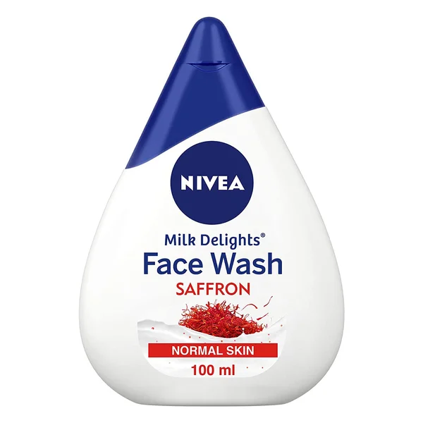 Nivea Milk Delights Saffron Face Wash 100 ml | Saffron &amp; Milk | For Normal Skin, Pack of 1