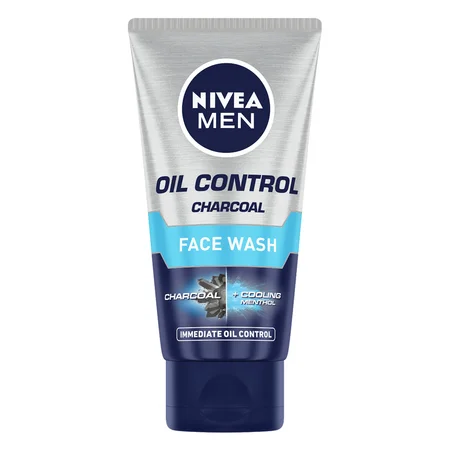 Nivea Men Oil Control Charcoal Face Wash 50 gm | Charcoal & Menthol | Controls Oiliness | Deep Cleansing | For Men Only | For Oily Skin