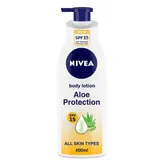 Nivea Aloe Protection SPF 15 Moisturising Body Lotion for All Skin Types, 400 ml, Pack of 1
