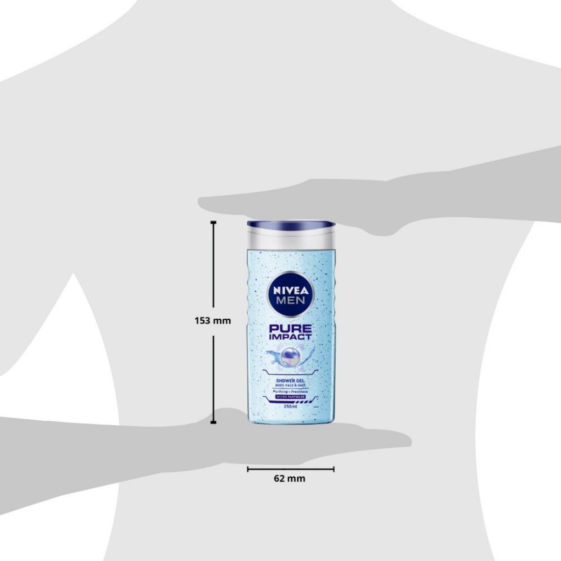 Nivea Men Pure Impact Shower Gel 250 ml | With Micro Particles | Cleanses, Refreshes & Purifies Skin | Sower Gel For Face, Hair & Body | For Men Only | For All Hair Type | For All Skin Type, Pack of 1 Nivea Men Pure Impact Shower Gel 250 ml | With Micro Particles | Cleanses, Refreshes & Purifies Skin | Sower Gel For Face, Hair & Body | For Men Only | For All Hair Type | For All Skin Type, Pack of 1