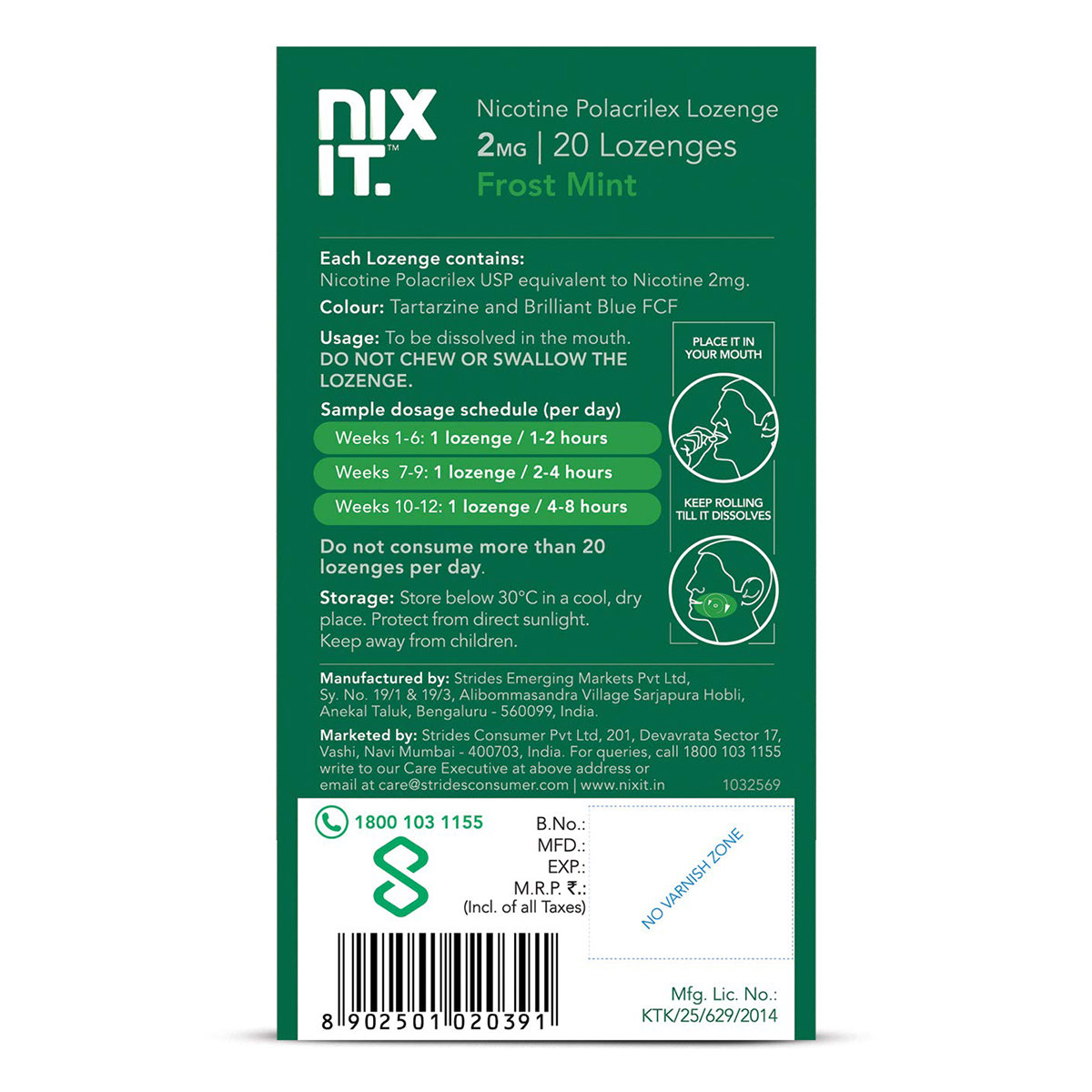 Nixit Frost Mint Nicotine Lozenge 2Mg, Pack of 1 Nixit Frost Mint Nicotine Lozenge 2Mg, Pack of 1