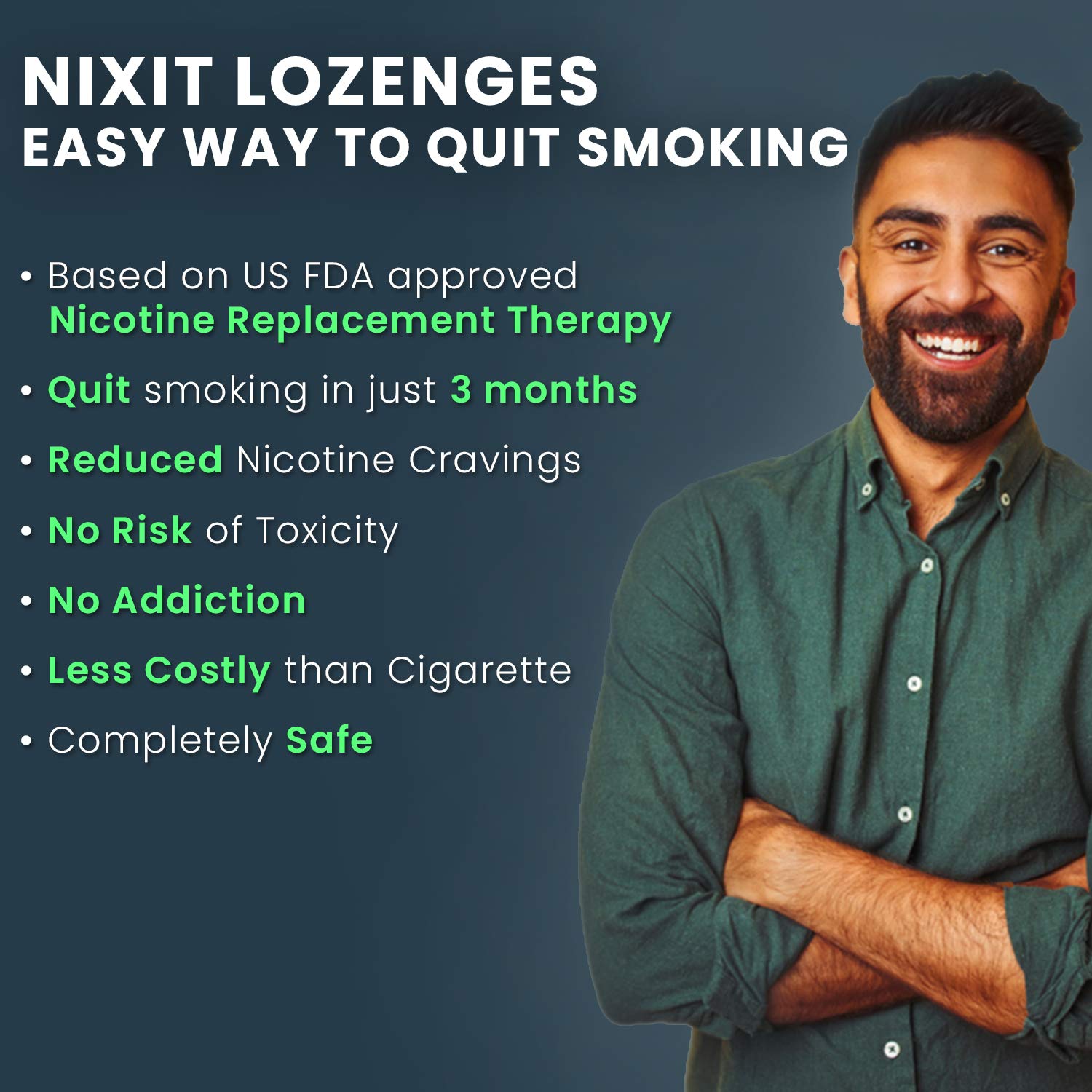 Nixit Frost Mint Nicotine Lozenge 2Mg, Pack of 1 Nixit Frost Mint Nicotine Lozenge 2Mg, Pack of 1