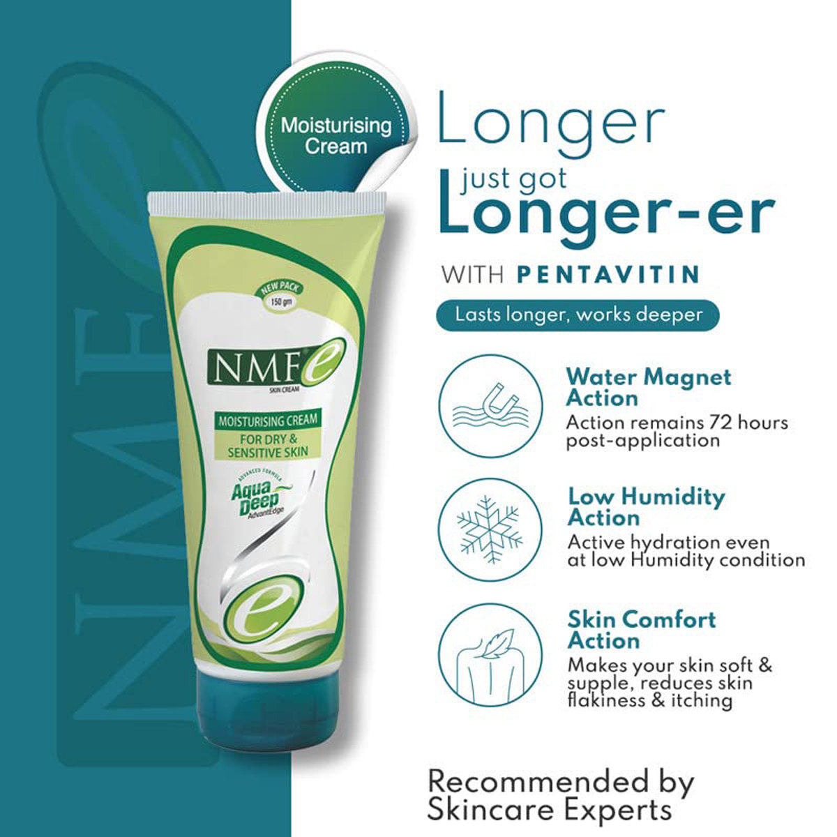 NMFe Skin Moistrising Cream 150 gm | Long Lasting Moisturization | For Dry & Sensitive Skin, Pack of 1 NMFe Skin Moistrising Cream 150 gm | Long Lasting Moisturization | For Dry & Sensitive Skin, Pack of 1