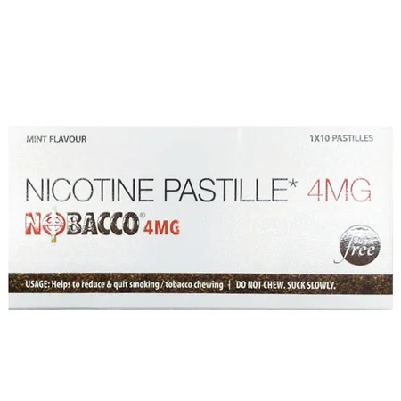 Nobacco 4Mg Sugar Free Mint Flavour Pastilles, 10 Count
