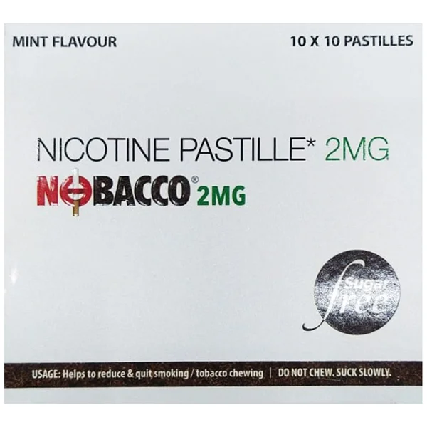 Nobacco 2Mg Sugar Free Mint Flavour Pastilles, 10 Count
