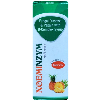 Noeminzym Sugar Free Pineapple Flavour Syrup 200 ml, Pack of 1