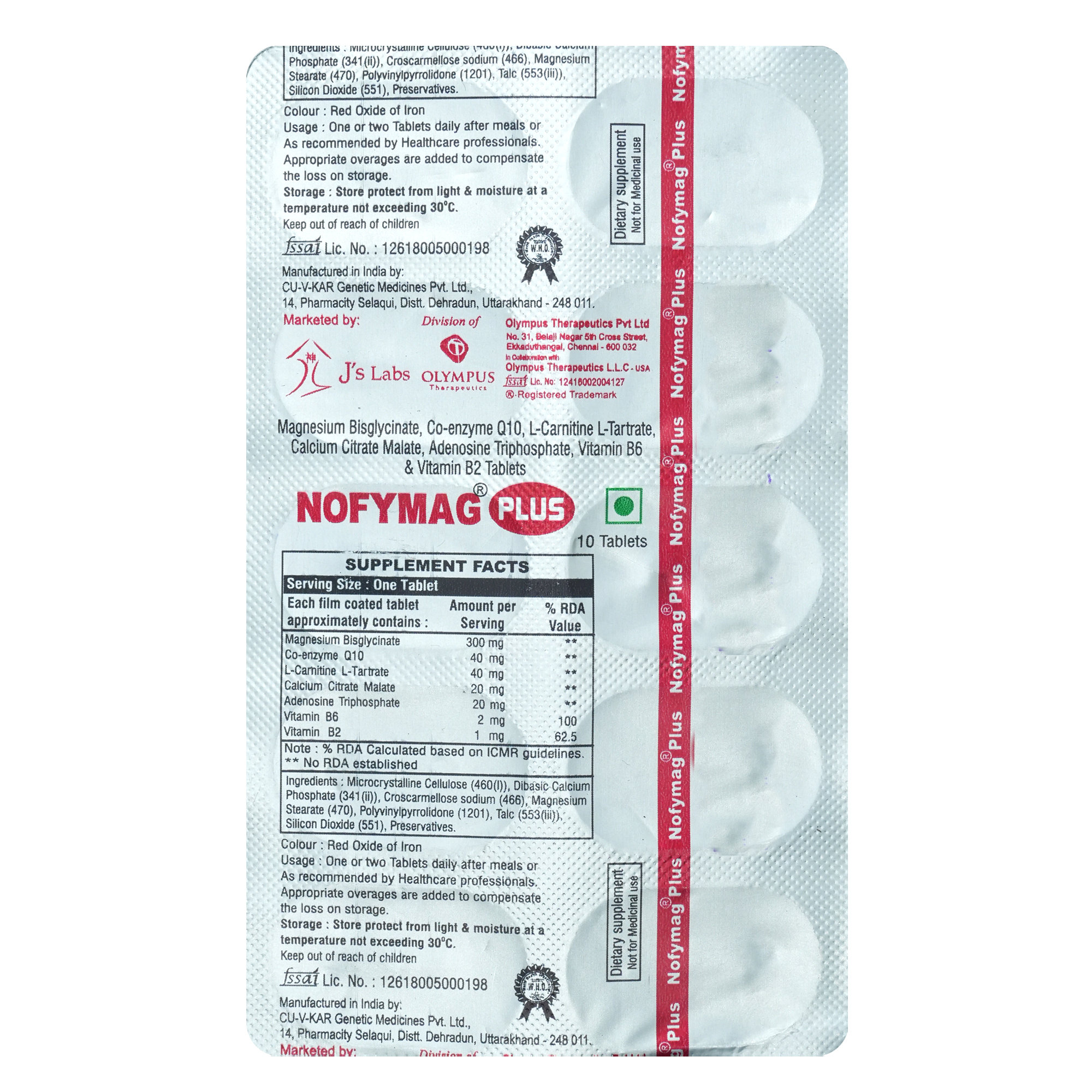 Nofymag Plus Tablet 10's, Pack of 10 Nofymag Plus Tablet 10's, Pack of 10