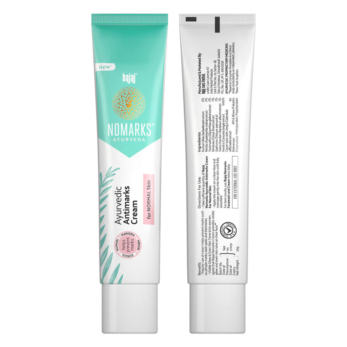 Bajaj Nomarks Anti-Marks Cream 25 gm | Calendula, Aloe Vera, Neem, Turmeric | Prevents Marks | For Normal Skin, Pack of 1 Bajaj Nomarks Anti-Marks Cream 25 gm | Calendula, Aloe Vera, Neem, Turmeric | Prevents Marks | For Normal Skin, Pack of 1