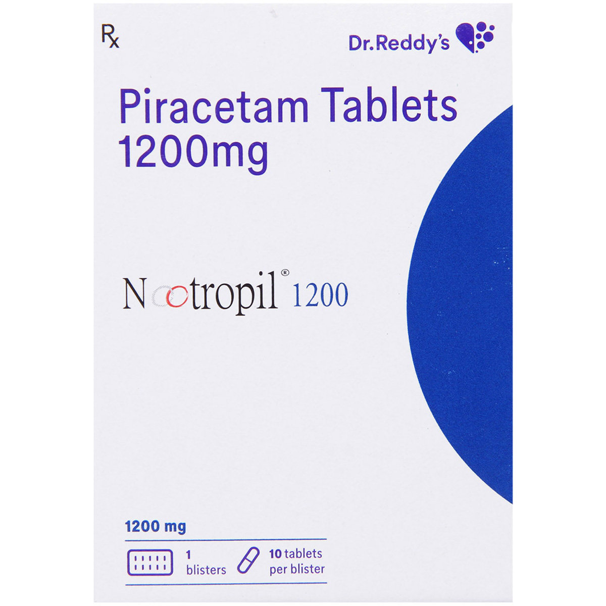 Nootropil 1200 Tablet 10's, Pack of 10 TABLETS Nootropil 1200 Tablet 10's, Pack of 10 TABLETS