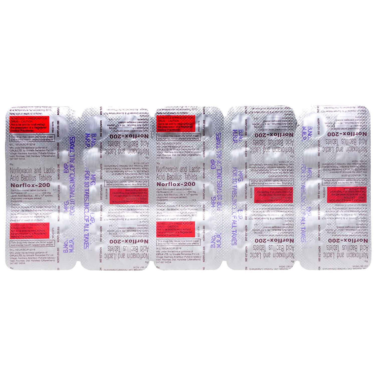 Norflox-200 Tablet 10's, Pack of 10 TABLETS Norflox-200 Tablet 10's, Pack of 10 TABLETS