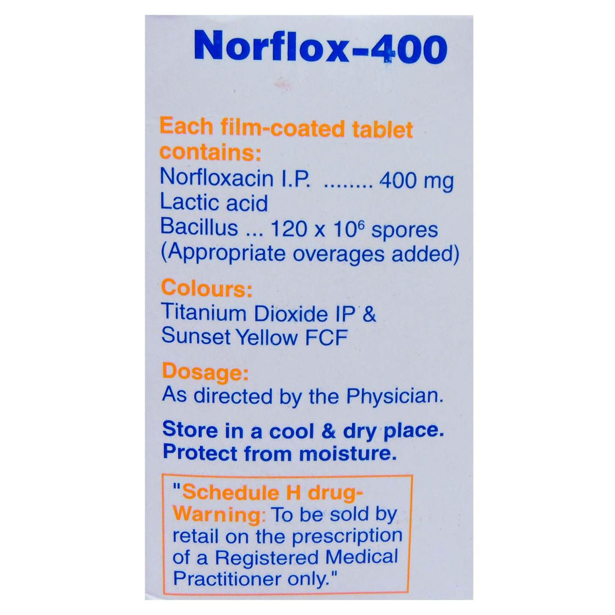 cost of noroxin