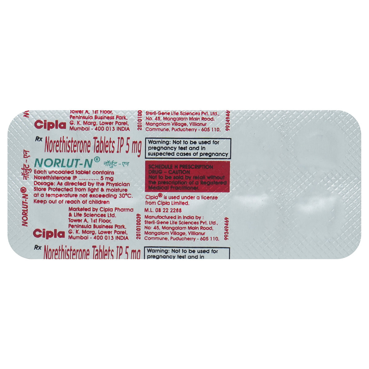 Norlut-N Tablet 10's, Pack of 10 TABLETS Norlut-N Tablet 10's, Pack of 10 TABLETS