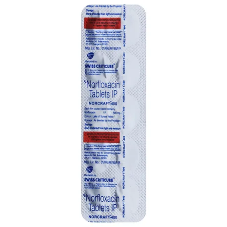 Norfloxacin 400 mg Tablet 10's