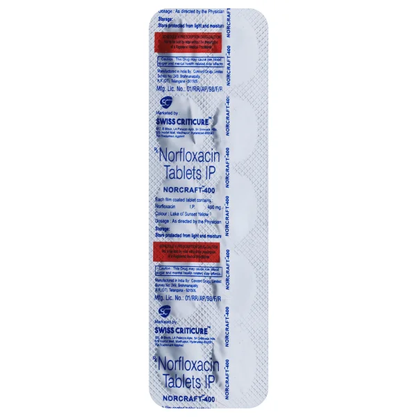 Norfloxacin 400 mg Tablet 10's