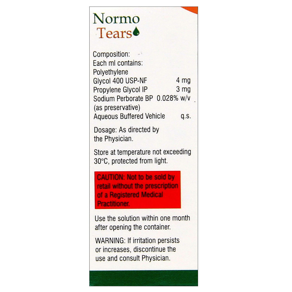 Normo Tears Eye Drop 10 ml, Pack of 1 EYE DROPS Normo Tears Eye Drop 10 ml, Pack of 1 EYE DROPS