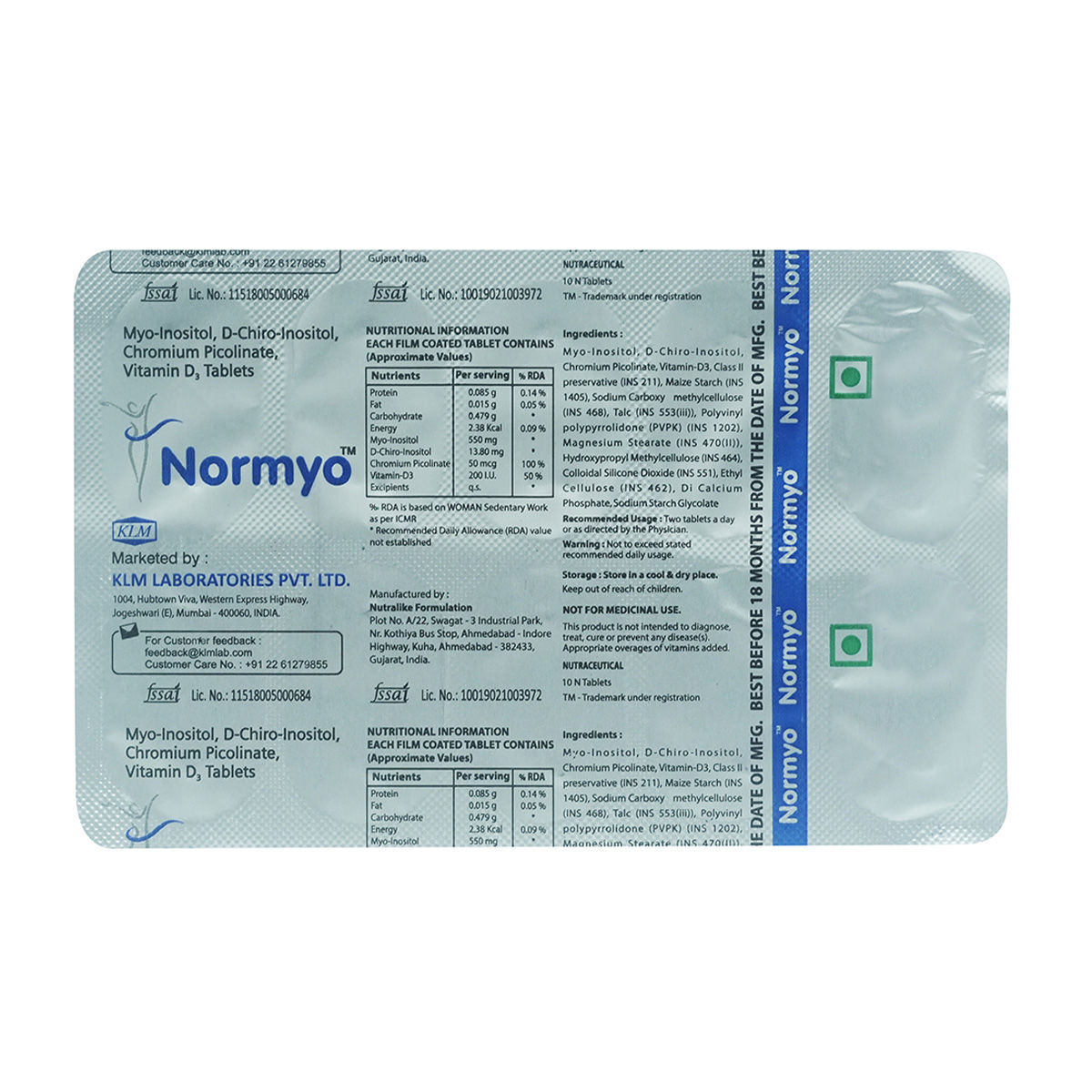 Buy Normyo Tablet 10's Online