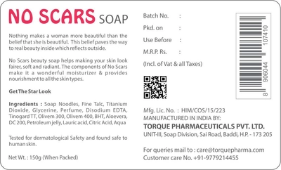 No Scars Soap 150 gm | Moisturises &amp; Nourishes | For Women | For All Skin Type, Pack of 1