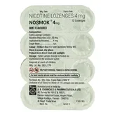 Nosmok 4mg Mint Flavour Lozenges, 12 Count, Pack of 12