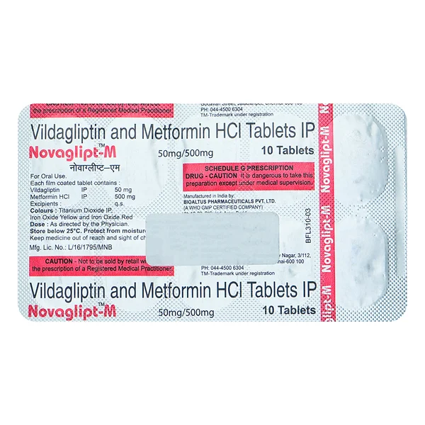 Novaglipt M 50/500mg Tablet 10's