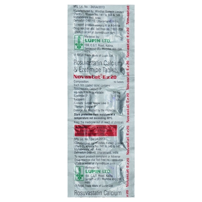 Novastat-Ez 20 Tablet 10's, Pack of 10 TabletS