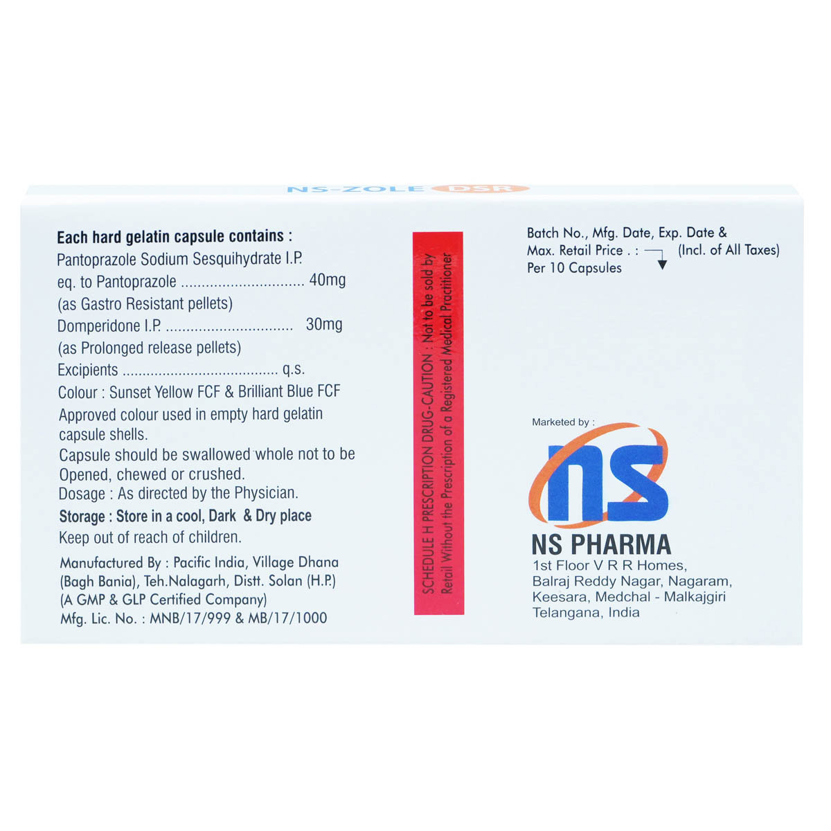 NS-Zole DSR Capsule 10's, Pack of 10 NS-Zole DSR Capsule 10's, Pack of 10