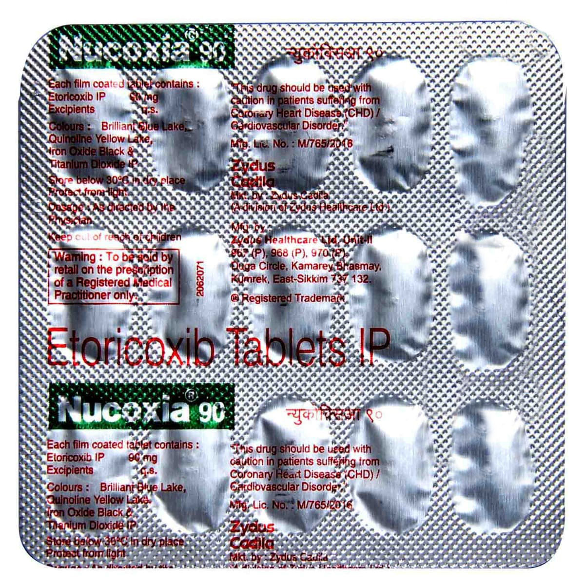 Nucoxia 90 mg Tablet 15's, Pack of 15 TABLETS Nucoxia 90 mg Tablet 15's, Pack of 15 TABLETS
