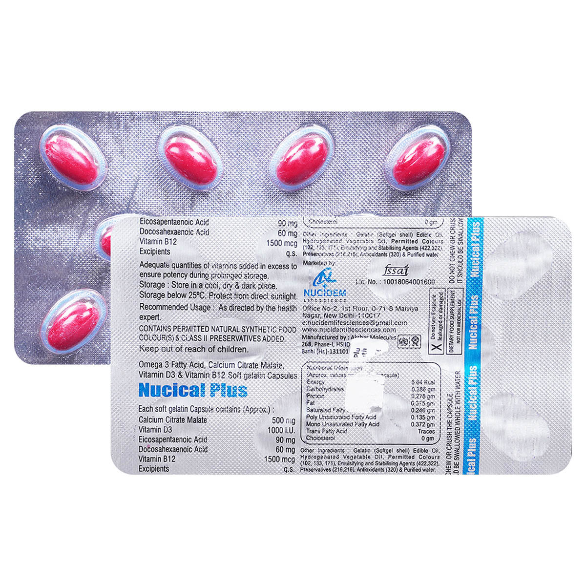 Nucical Plus Softgel Capsule 10's, Pack of 10 Nucical Plus Softgel Capsule 10's, Pack of 10