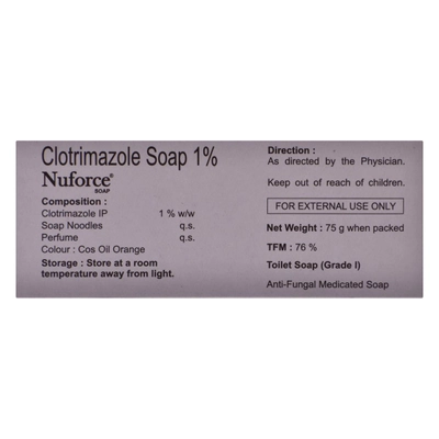 Nuforce Soap 75 gm | Clotrimazole | Antifungal Soap, Pack of 1