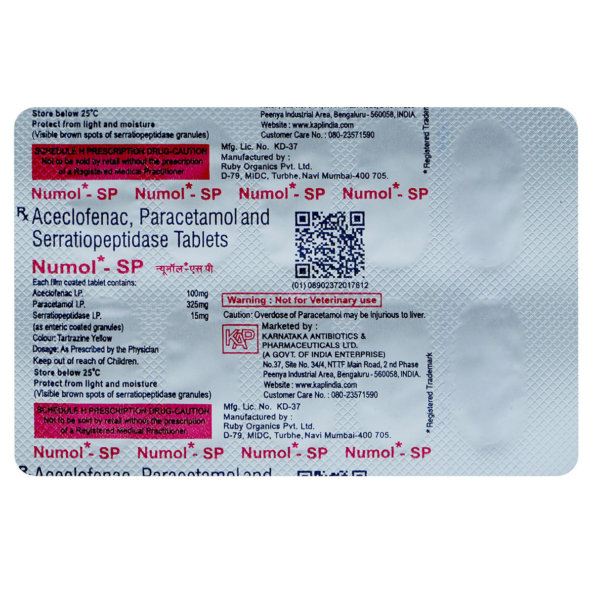 Numol-SP Tablet 10's, Pack of 10 TABLETS Numol-SP Tablet 10's, Pack of 10 TABLETS