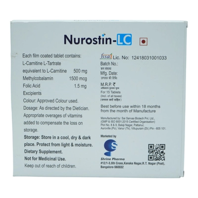 Nurostin-LC Tablet 15's, Pack of 15 TabletS