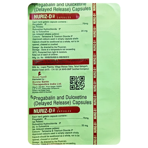 Nuriz-D 75/20 Capsule 10's, Pack of 10