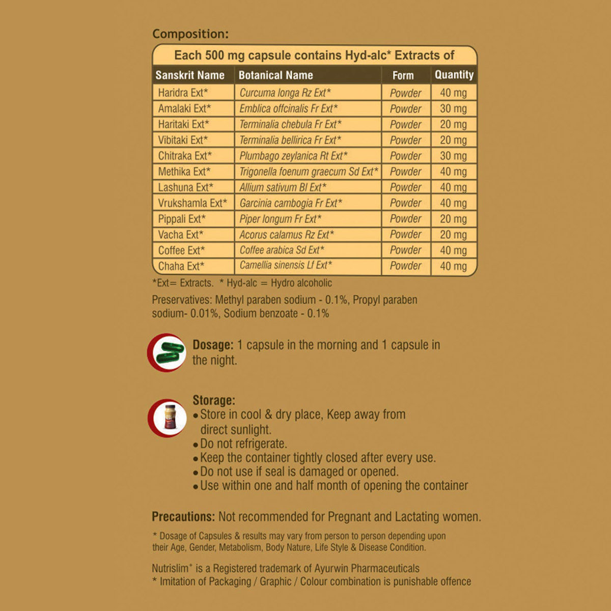 Ayurwin Nutrislim, 60 Capsules, Pack of 1 Ayurwin Nutrislim, 60 Capsules, Pack of 1