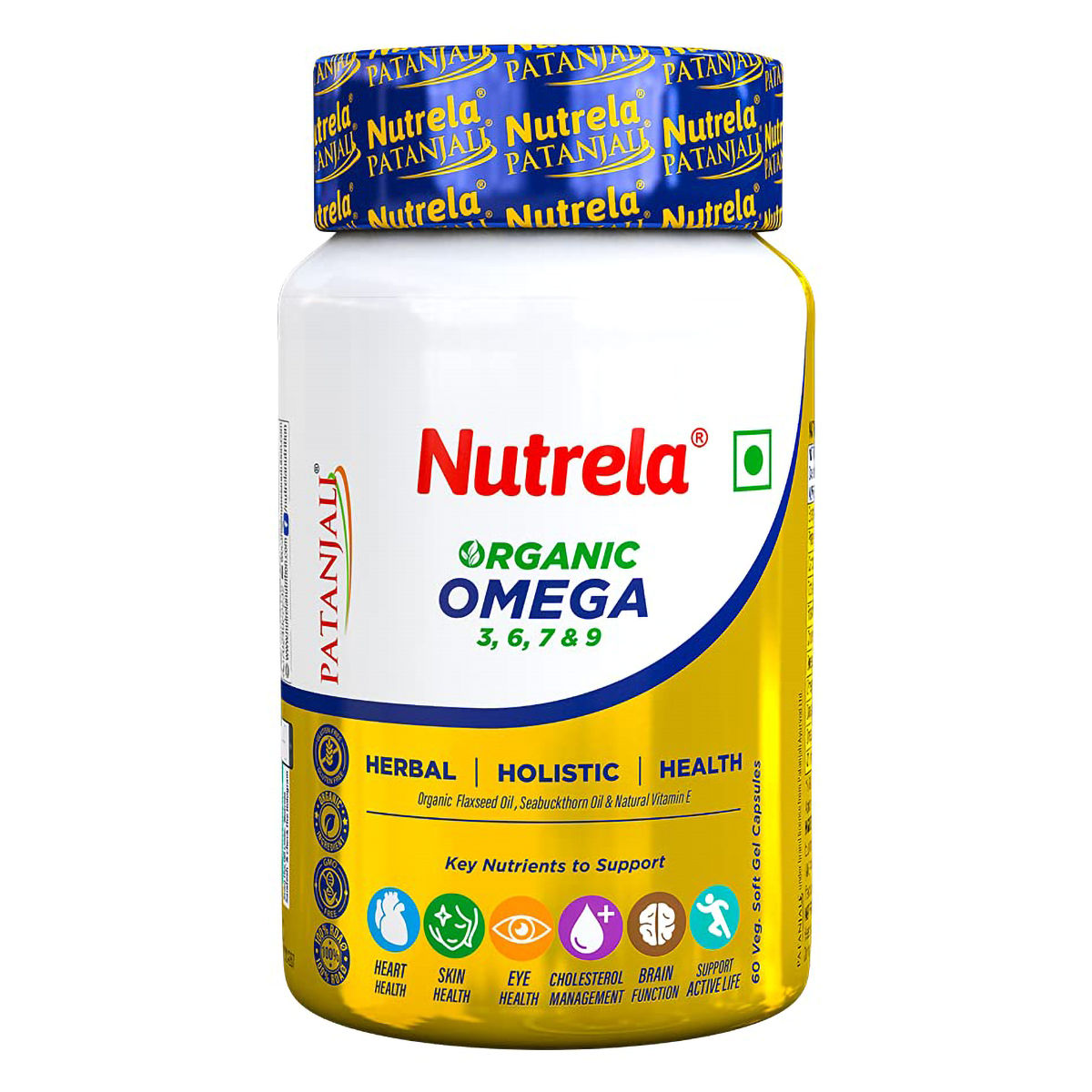 Patanjali Nutrela Organic Omega 3,6,7&9, 60 Capsules Uses, Benefits