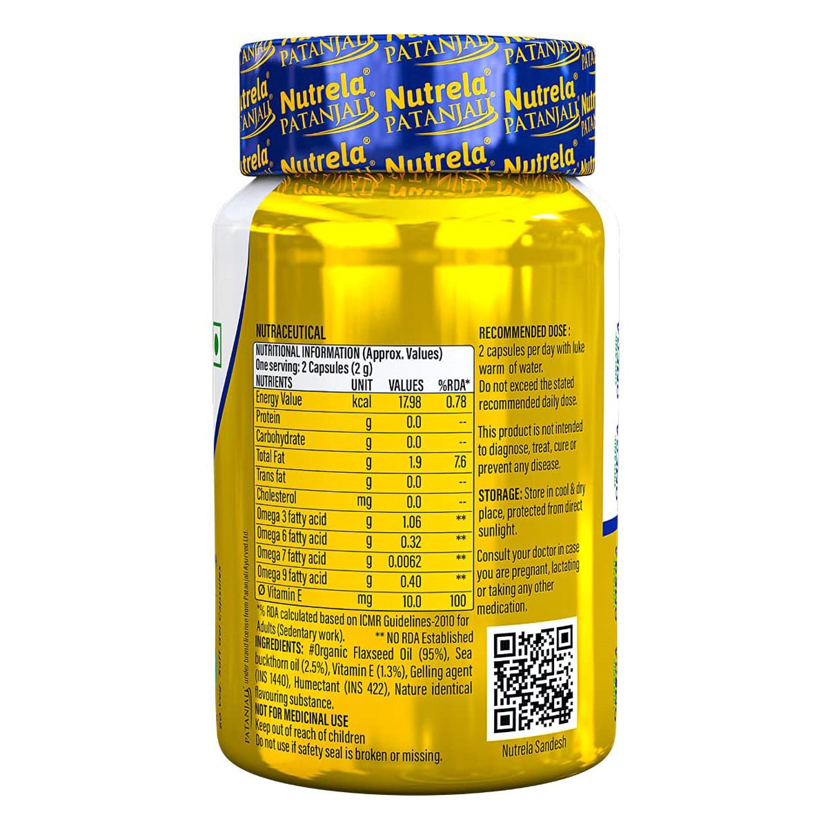 Patanjali Nutrela Organic Omega 3,6,7&9, 60 Capsules Price, Uses, Side